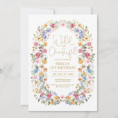 Wild & ONEderful Spring Wildflower 1e verjaardag Kaart (Voorkant)