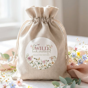 Wild & Onederful Wilde Bloem 1e Verjaardagsfeestje Ronde Sticker