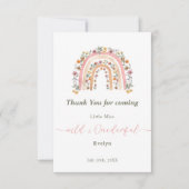 Wild & Onederful Wildflower Regenboog 1e Verjaarda Bedankkaart (Voorkant)