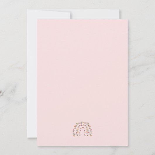 Wild & Onederful Wildflower Regenboog 1e Verjaarda Kaart (Achterkant)