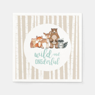 Wild Onederful Woodland Animal First Birthday Servet