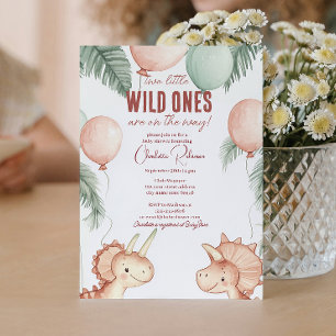 Wild Ones en Tweeling Baby shower Kaart