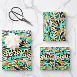 Wild Ones Safari Dieren Bont Prints Patronen Inpakpapier Vel
