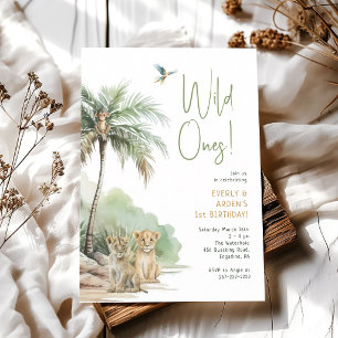 Wild Ones Twin Safari Verjaardag Jungle Kaart