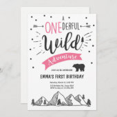 Wild op avontuur Eerste verjaardag Uitnodiging Mei (Voorkant / Achterkant)