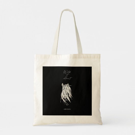 Wild op Heart Custom Name Black Bridesmaid Tote Bag (Achterkant)