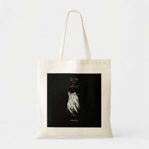 Wild op Heart Custom Name Black Bridesmaid Tote Bag