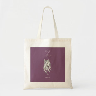 Wild op Heart Custom Name Lila Bridesmaid Tote Bag
