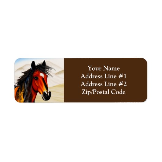 Wild op het hart - een Western pionnen Pony Etiket (Voorkant)