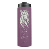 Wild op Lila Heart Custom Name Thermosbeker (Voorkant)