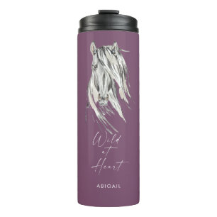 Wild op Lila Heart Custom Name Thermosbeker