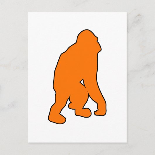 Wild Orangutan Great Ape Monkey Silhouette Briefkaart (Voorkant)
