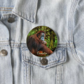 Wild Orangutan & Oerwoud Primate Art Button (In situ)