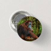 Wild Orangutan & Oerwoud Primate Art Button (Voorkant /achterkant)