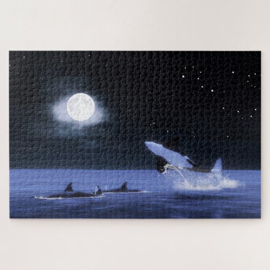 Wild Orcas Moonlight Swim Legpuzzel (Horizontaal)
