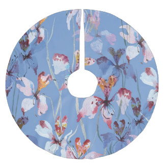 Wild Orchid Elegance: Waterverf Luxury Kerstboom Rok