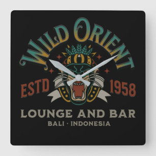 Wild Orient  panthertijger T-Shirt Vierkante Klok