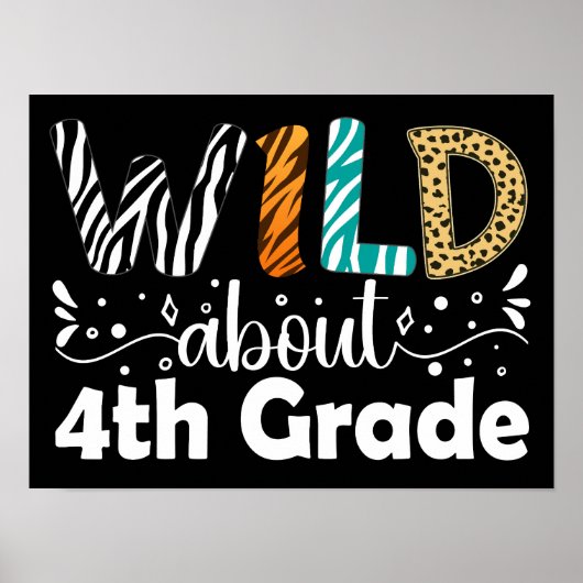 Wild Over 4e klas Grappig Terug naar school Poster (Voorkant)