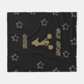 Wild Over Cheer Black & Gold Stars Fleece Deken (Voorkant (Horizontaal))