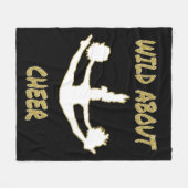 Wild over Cheer Black, White, Gold Fleece Blanket (Voorkant (Horizontaal))