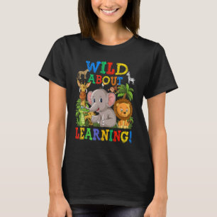 Wild over het leren van het Oerwoud van Safari Die T-shirt