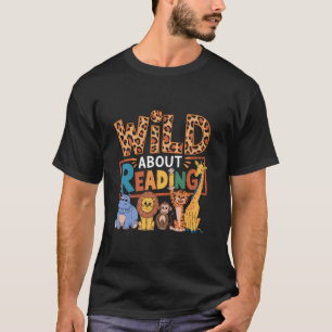 Wild over het lezen van boeken Lezer Lover Library T-shirt