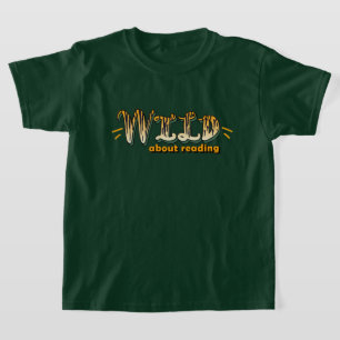 Wild over het lezen van Oranje tijgerstripes Typog T-shirt