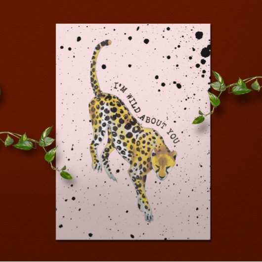 Wild over je Cheetah Paint Splatter Kaart