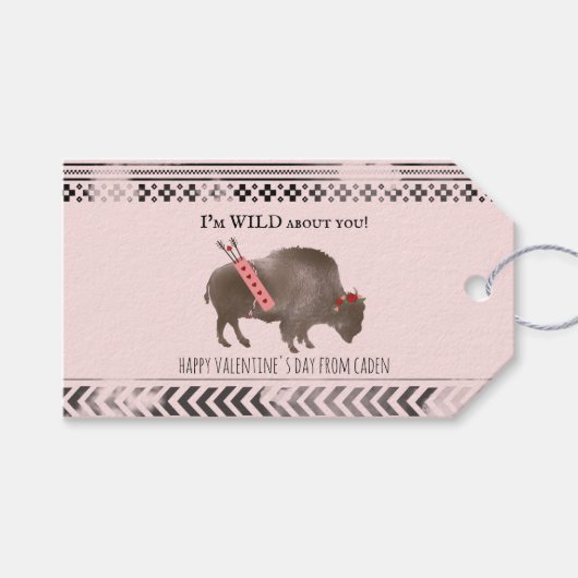Wild Over jou Classroom Valentijn Buffalo Foto Cadeaulabel (Voorkant (Horizontaal))