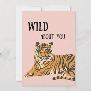 Wild Over Jou Jungle Tijger Valentijnsdag  Feestdagenkaart