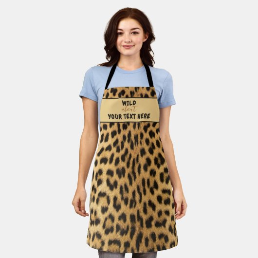 WILD OVER JOUW TEKST Leopard Print Custom Schort (Gedragen)