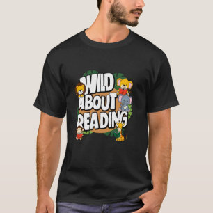 Wild over lezen Boekliefhebber Safari Dieren Weegs T-shirt