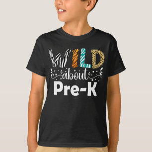 Wild over pre-k grappige student leraar school t-shirt