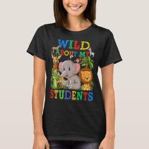 Wild over studenten Safari Dieren Oerwoud terug na T-shirt