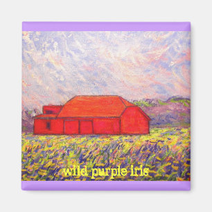 wild paars iris slogan magneet