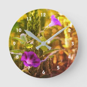 Wild Paarse Morning Glory Flowers Abstract  Ronde Klok