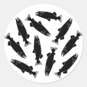 Wild Pacific Salmon Ronde Sticker