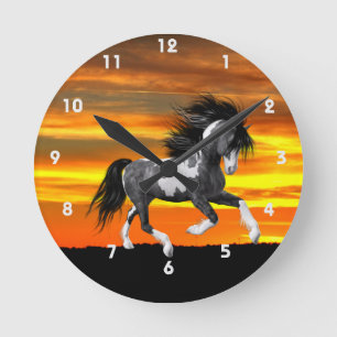 Wild Paint Paard Wandklok Ronde Klok