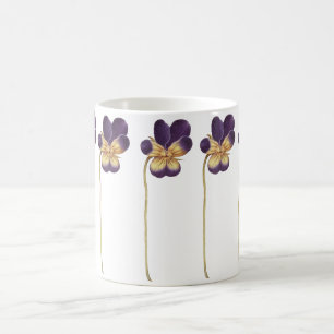 Wild pansy flower hand drawn koffiemok