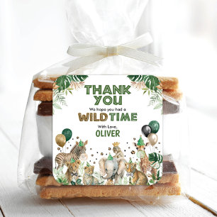 Wild Party Animals Oerwoud Boy Verjaardagsfeestje Vierkante Sticker