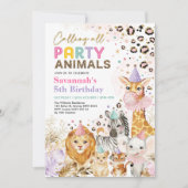 Wild Party Animals Safari Leopard Print Birthday Kaart (Voorkant)