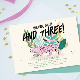 Wild Party Dieren Kids Verjaardagsfeest Uitnodigin Kaart