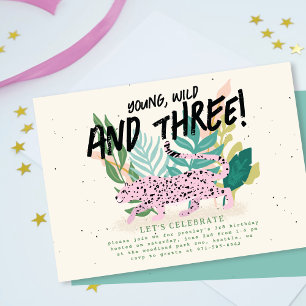 Wild Party Dieren Kids Verjaardagsfeest Uitnodigin Kaart