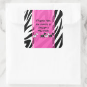 Wild Party/ Roze Vierkante Sticker (Tas)