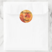 Wild Peach Roos Personalized Wedding Ronde Sticker (Tas)