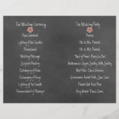Wild Peach Rose Chalkboard Fold Wedding Programme (Dos)