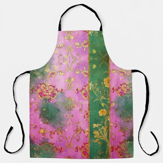 Wild Pink Damask Grunge - Schort (Voorkant)