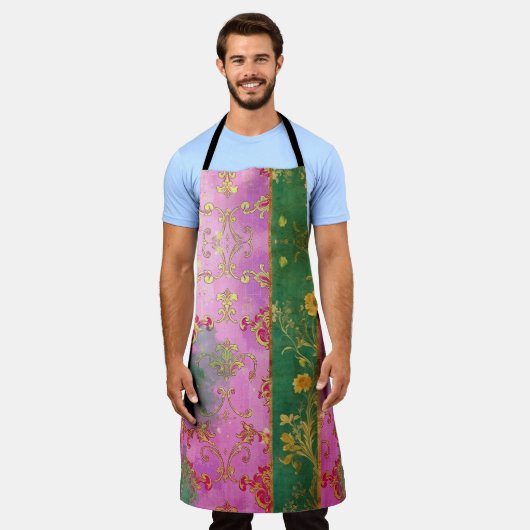 Wild Pink Damask Grunge - Schort (Gedragen)