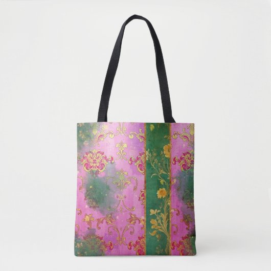 Wild Pink Grunge Damask - Canvas tas (Voorkant)