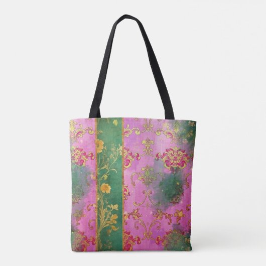 Wild Pink Grunge Damask - Canvas tas (Achterkant)